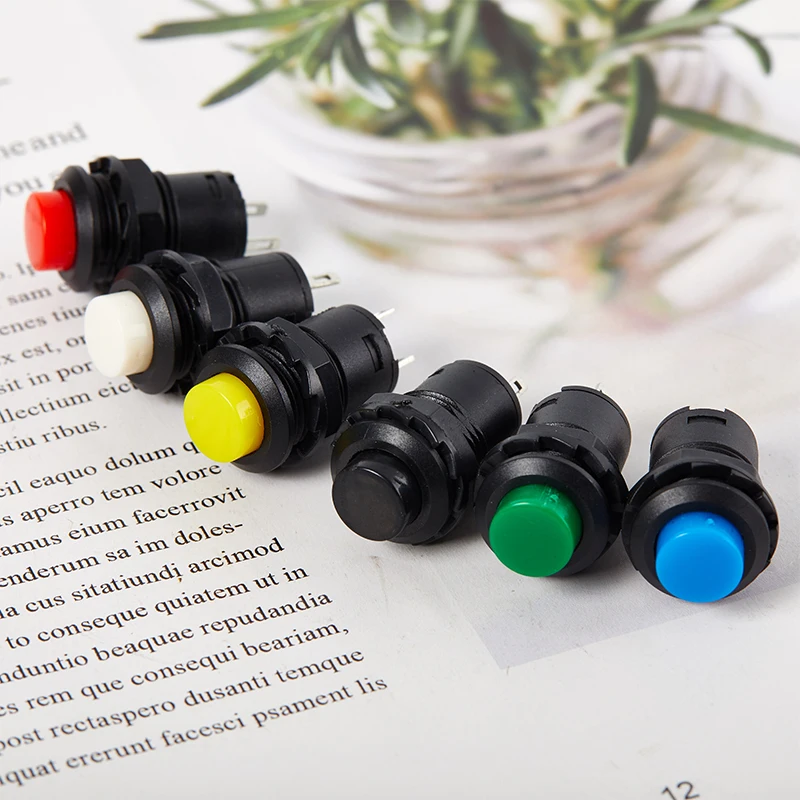 

6 шт. пыленепроницаемые и антикоррозийные самоблокирующиеся мгновенные кнопочные переключатели DS228 DS428 12 мм выключаемые кнопочные переключатели