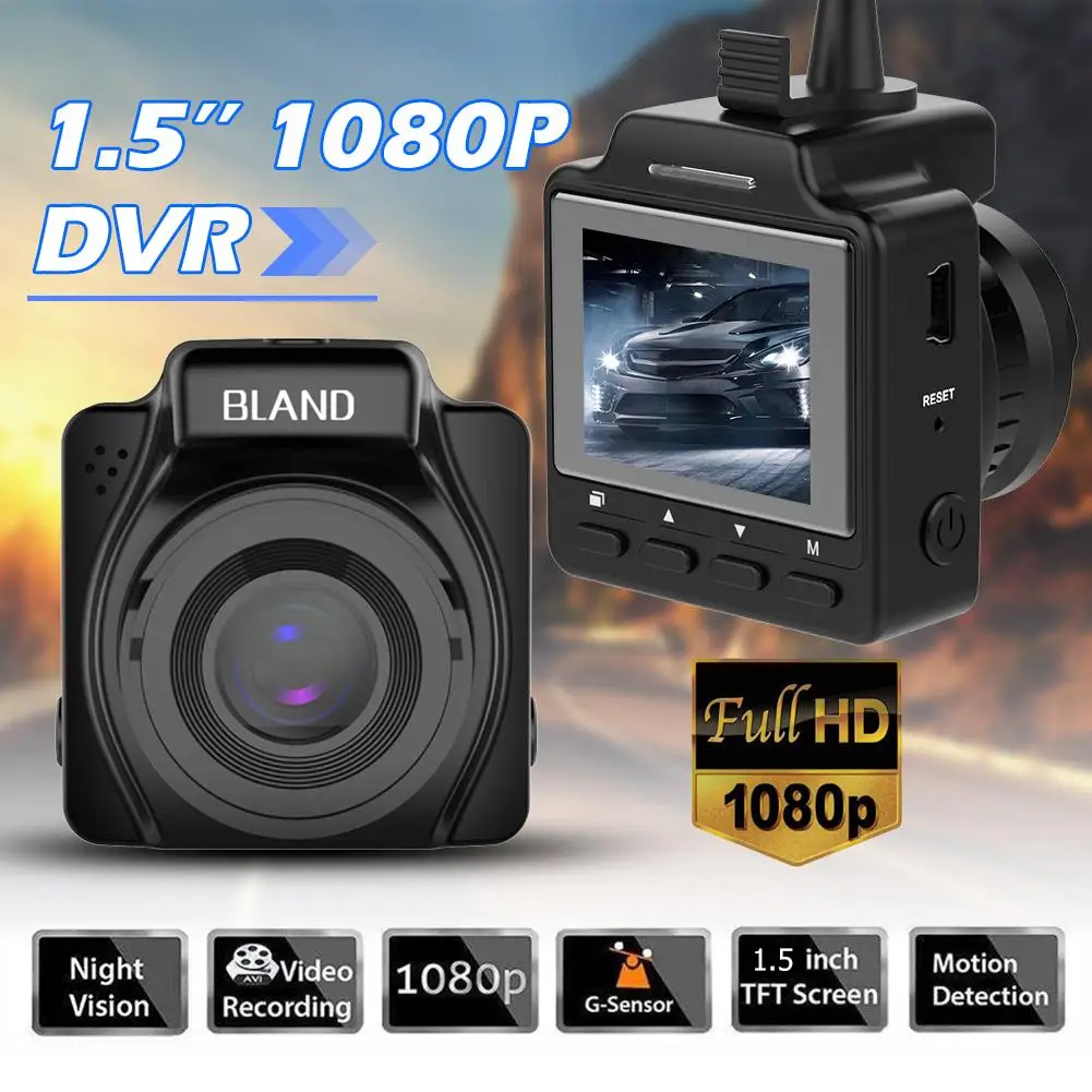 Mini Car DVR 1.5 inch LCD FHD 1080p NTK96658 IMX323 Sensor Dash Camera 3M Rubber Bracket Simple Installation Mode |