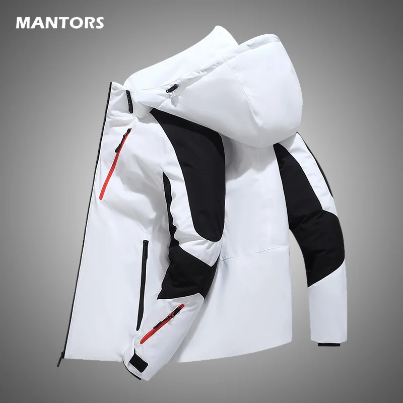 Winter Patchwork Puffer Jacket Men's Thicken Warm Down Jackets 2022 Outdoor Mens Windproof White Duck Down Parka Coat Outfits