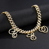 uwin 12mm diy cursive letters miami cuban link necklace gold color silver color plated luxury micro paved cz chain
