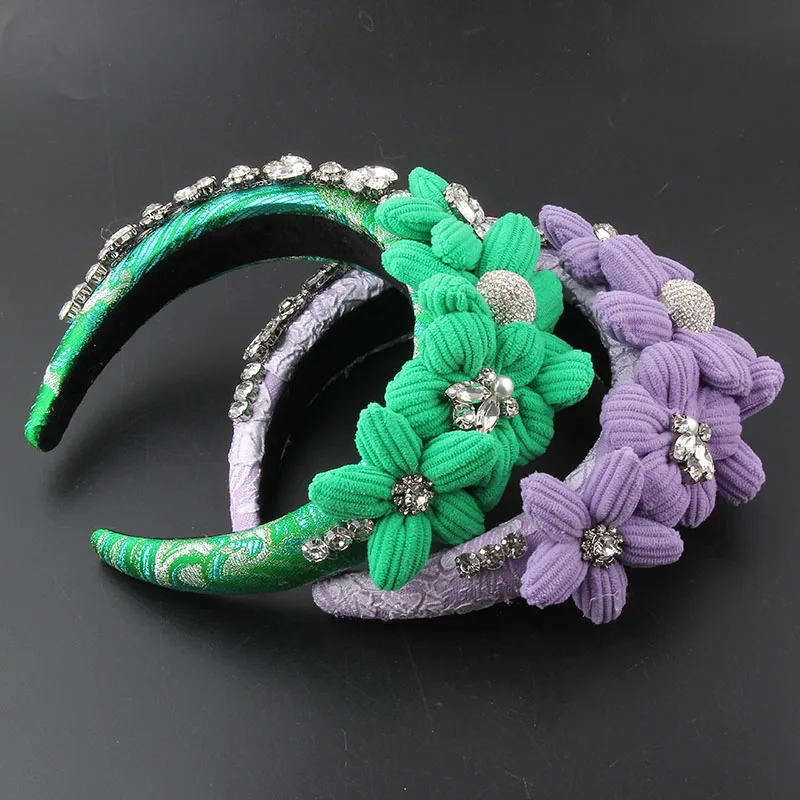 

Новинка головной убор из губчатой ткани инкрустированные мясистыми цветами легкая Роскошная модная повязка на голову для вечеринки путеше...