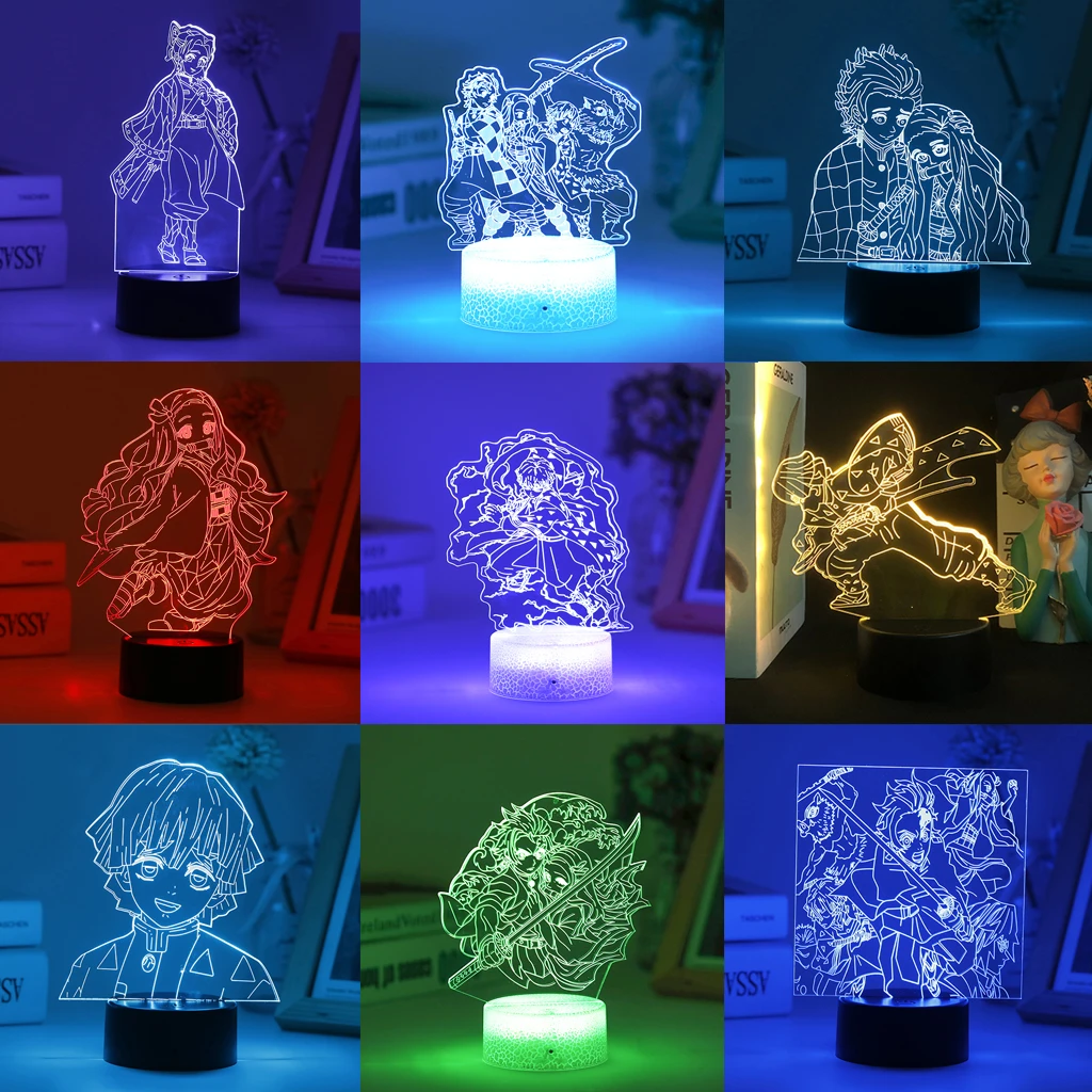 

Demon Slayer Acrylic Led Night Light Anime Agatsuma Zenitsu Figure For Kids Child Bedroom Decor Kimetsu No Yaiba Manga Lamp Gift