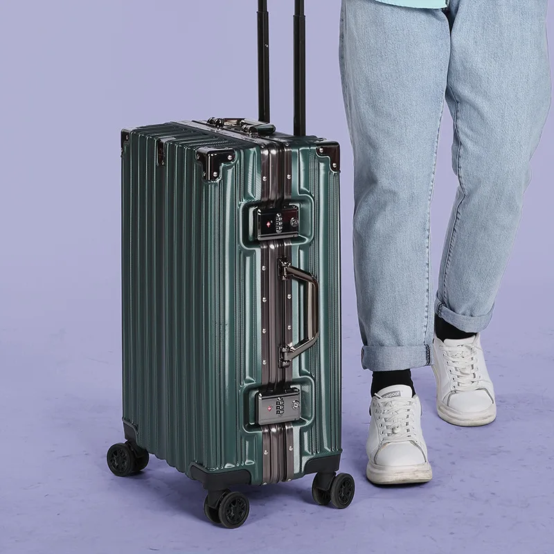 

SOLI2 inch Trolley Luggage Aluminum frame rolling luggage case travel suitcase on wheels combination lock Carry S12220-S12230