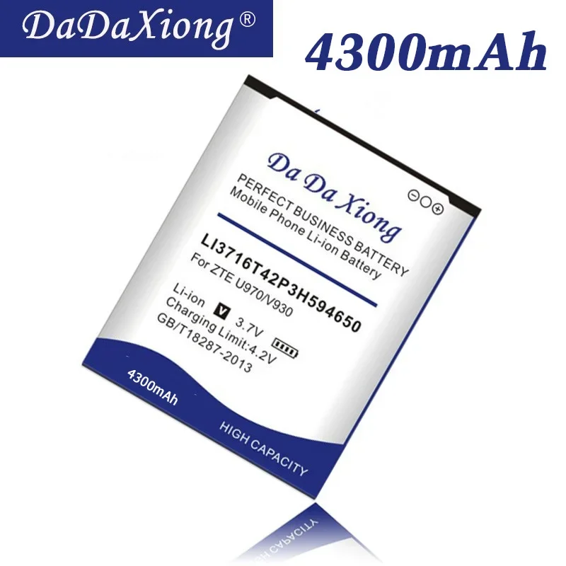 DaDaXiong 4300 мАч LI3716T42P3h 594650 Для ZTE U970 V807 V930 U930 N970 V970 V889S V889M U795 аккумулятор для телефона