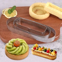 mousse cake tart mould ring stainless steel perforated french baking ring non stick biscuit pastry pancake circle baking tools