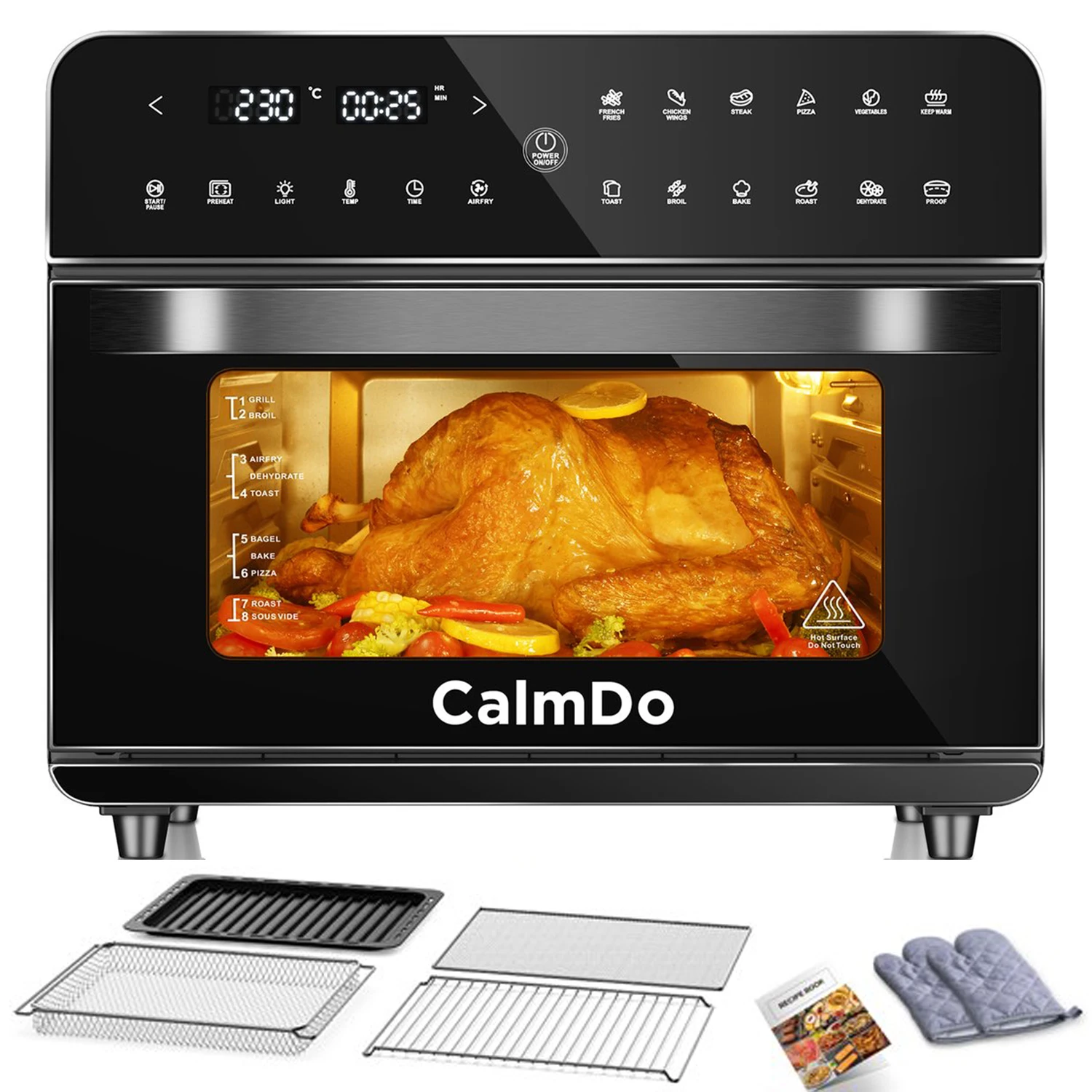 Духовка-тостер CalmDo 25L26.3QT 1800 Вт с светодиодный вым сенсорным экраном - купить по