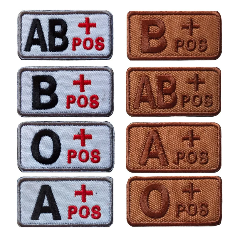 

Blood Type Badge Embroidered Velcro Embroidered Military Tactical A + O + B + AB + Morale Badge with Crochet Clothing Patch Gift