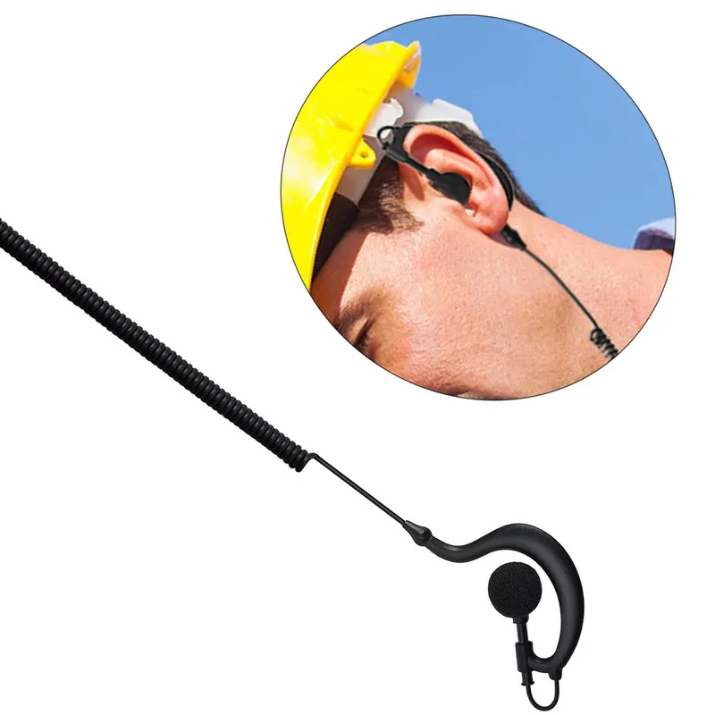 10pack G Shape Soft Ear Hook 3.5mm Plug Listen Only Radio Receiver Earpiece Headset for Motorola Baofeng Transceiver speaker mic