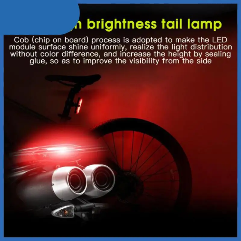 

USB Rechargeable Bicycle Lamps Night Safety Warning Bicycle Lights Waterproof Riding Taillights Highlight Intelligent Taillights