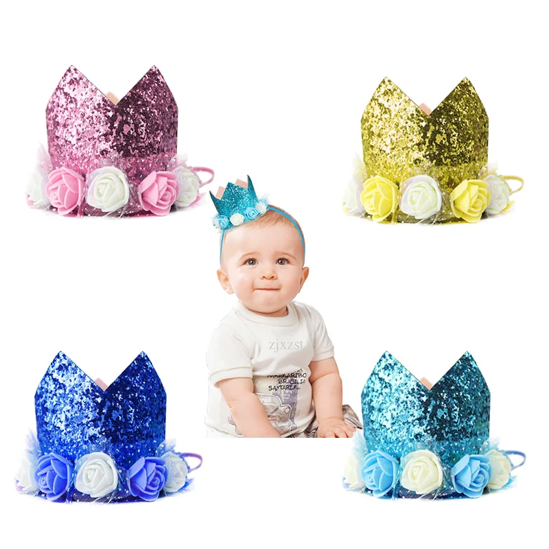 

Baby Birthday Party Hat Princess Crown for Baby Shower Headband 1st 2nd 3rd Kids Year Old Decor Party Supplies