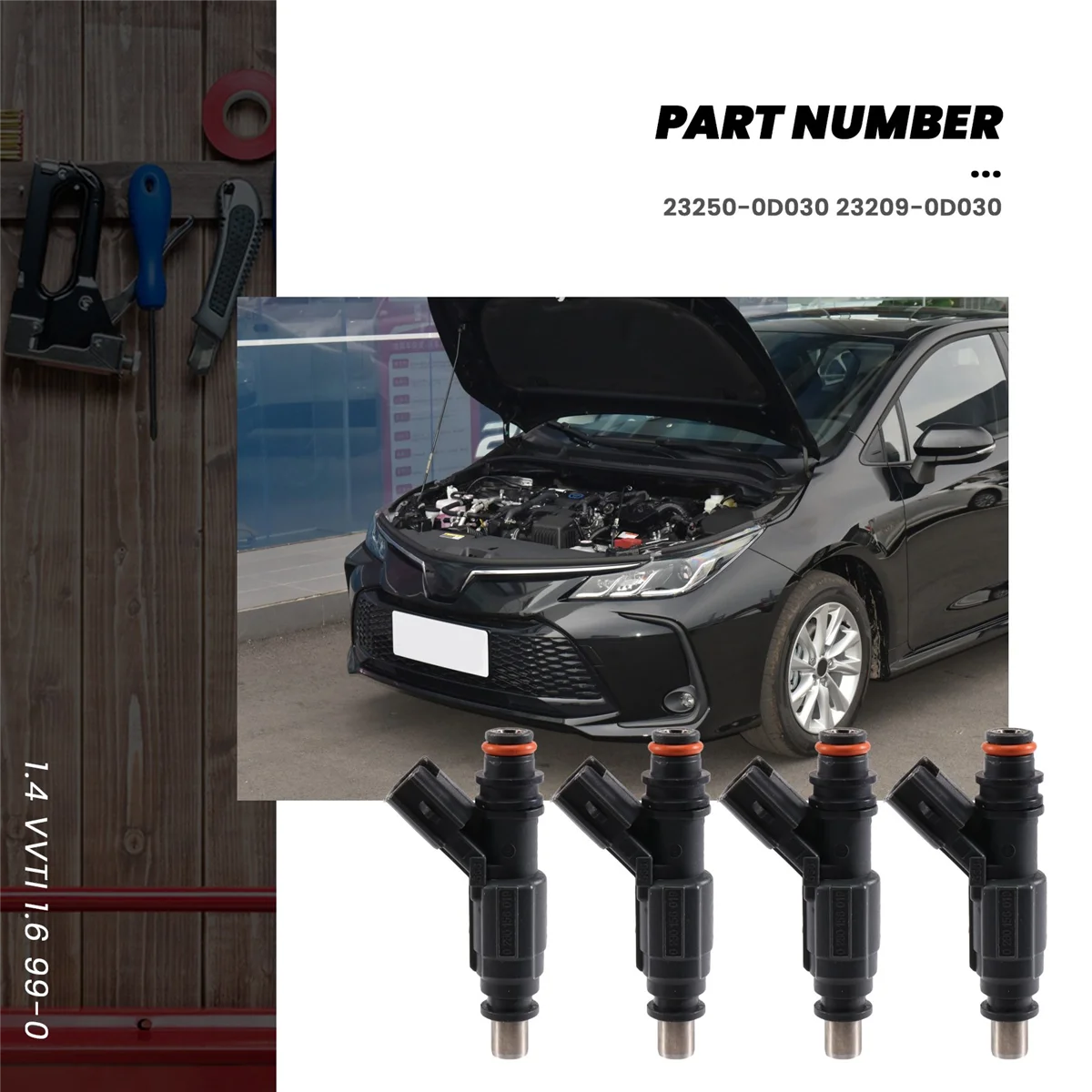 4 шт./компл. топливная форсунка 23250-0D030 23209-0D030 для Toyota Avensis Corolla 1.4 VVTI 1.6 99-04 0280156019