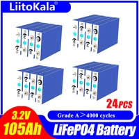 24pcs LiitoKala 3.2V 100Ah 105Ah 90Ah LiFePO4 battery pack DIY 12V 24V 36V 48V Motorcycle Electric Car Solar Inverter battery