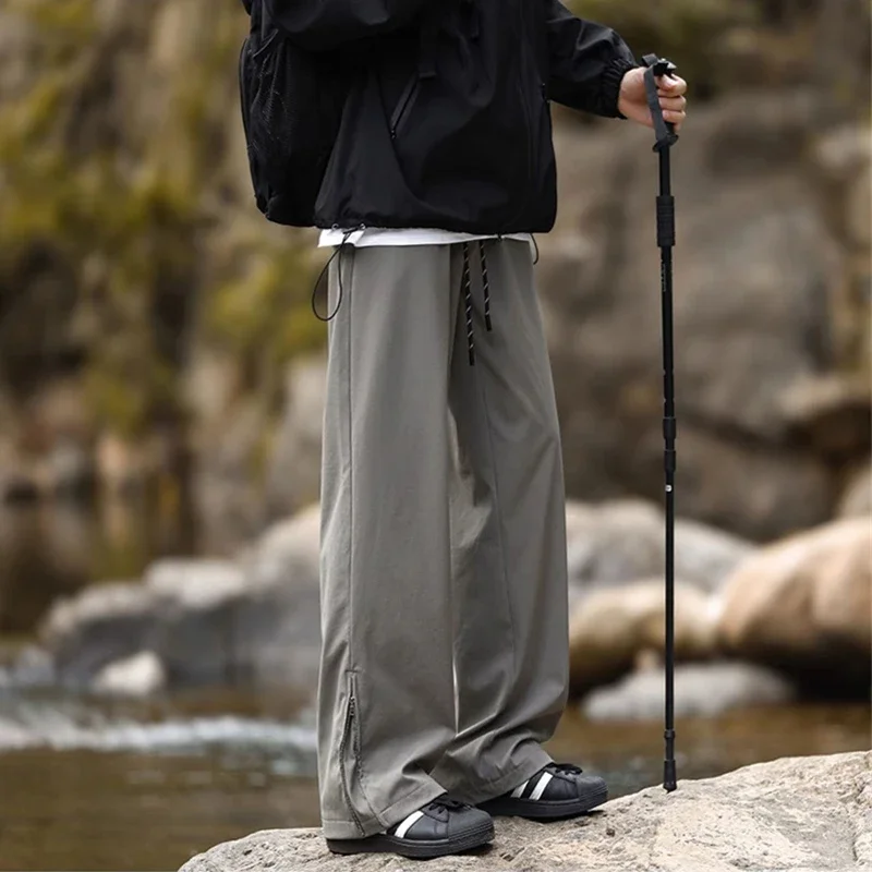 Новые мешковатые спортивные штаны с боковой молнией для мужчин осенние уличные