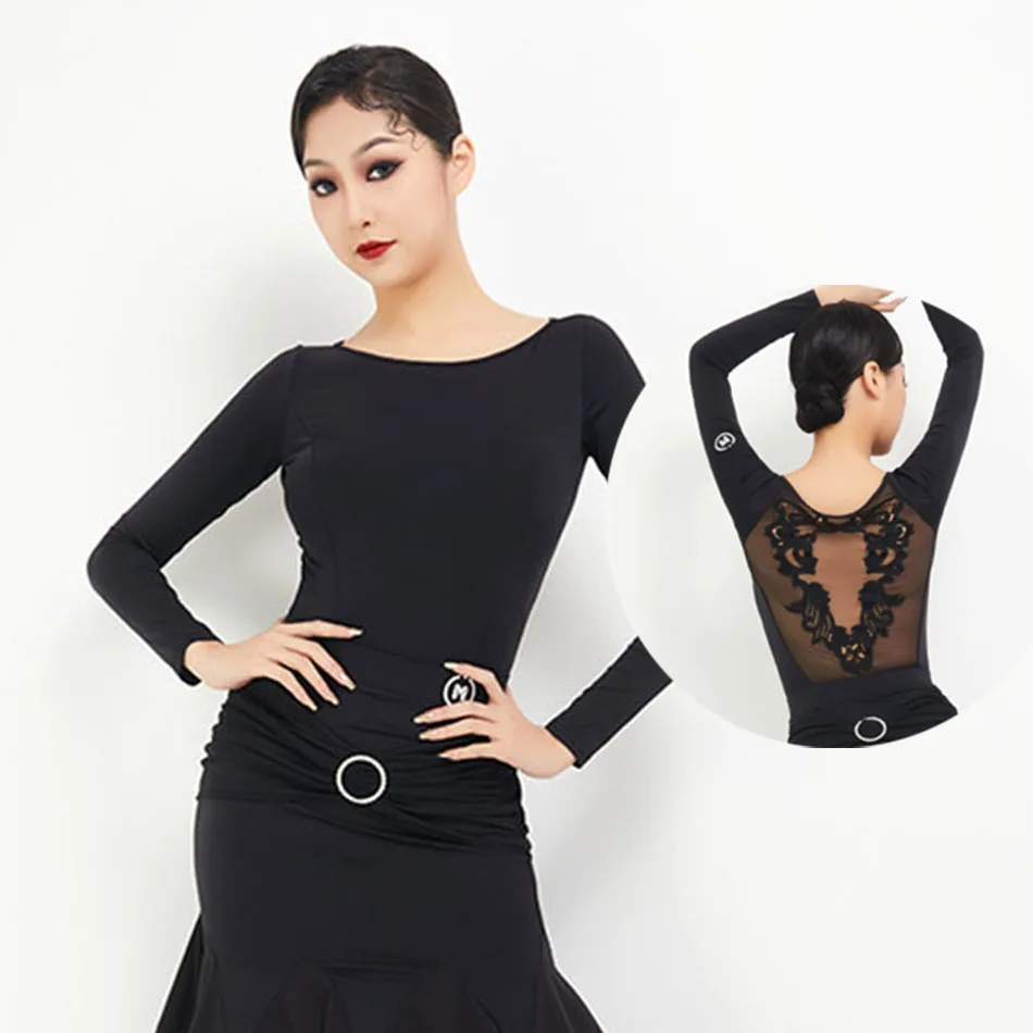 

Lace Patchwork Bare Back Design Female Latin Dance Bodysuit For Women Dancing Dresses Ballroom Belly Dance Cloth B10048