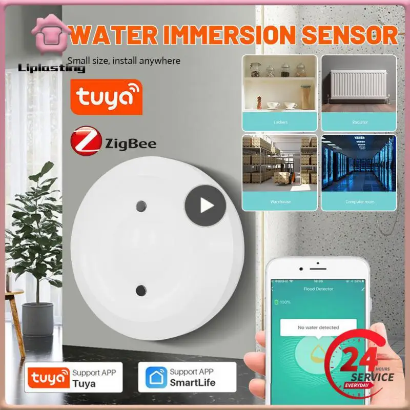 

Scene Linkage Water Leak Detector Leakage Sensor Tuya App Remote Monitoring Zigbee Water Sensor Smart Home Water Linkage Alarm
