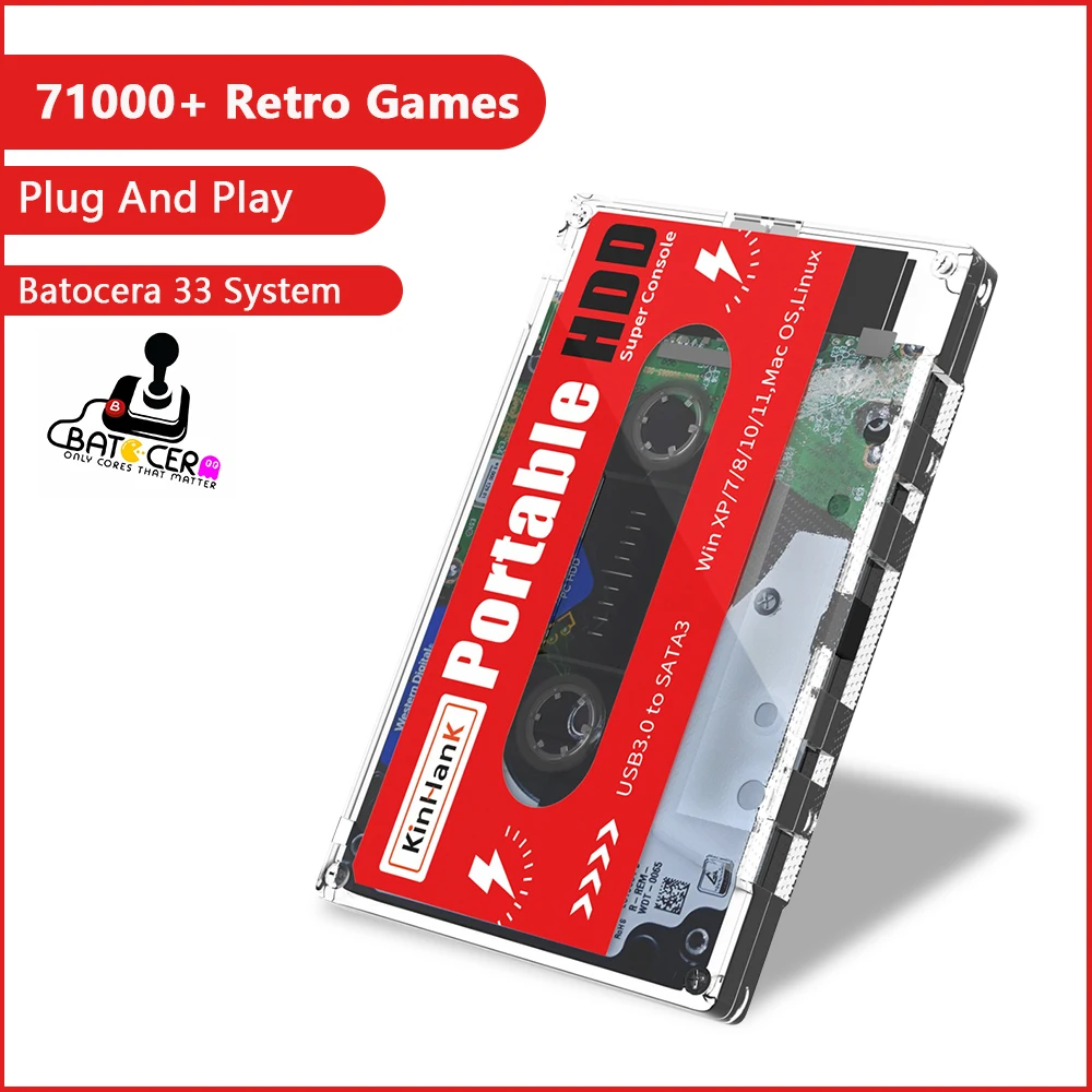 2T HDD Портативный внешний игровой жесткий диск подходит для супер консоли ПК Mini /X86