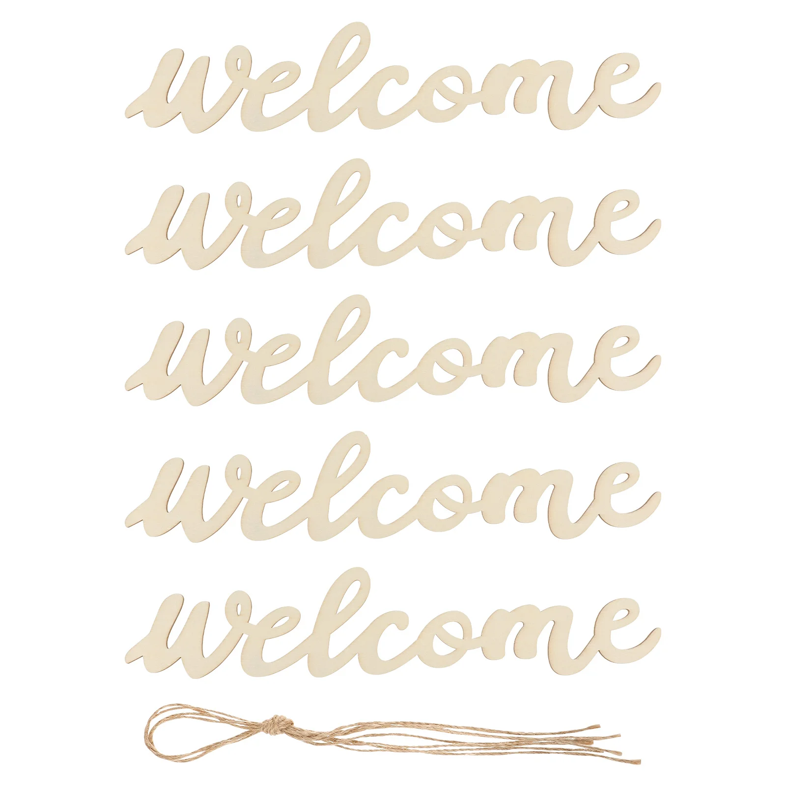 

Welcome Sign Wooden Wood Door Hanging Front Decor Cutout Letters Farmhouse Wreath Signs Words Decorations Table Unfinished Home