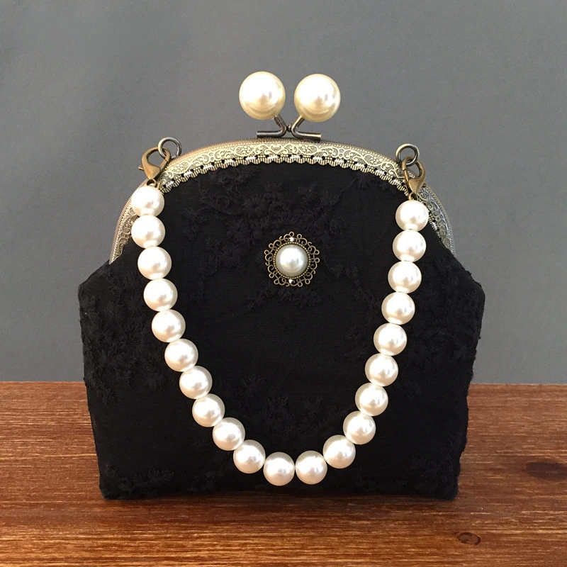 

Сумка женская с жемчугом, портативная сумочка ручной работы в античном стиле, популярный модный саквояж в стиле ретро