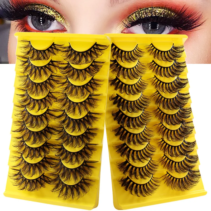 

9 Pairs False Eyelashes Russian Volume New In Winged Thick Three-dimensional Natural Simulation Charming Mink Lashes Fluffy
