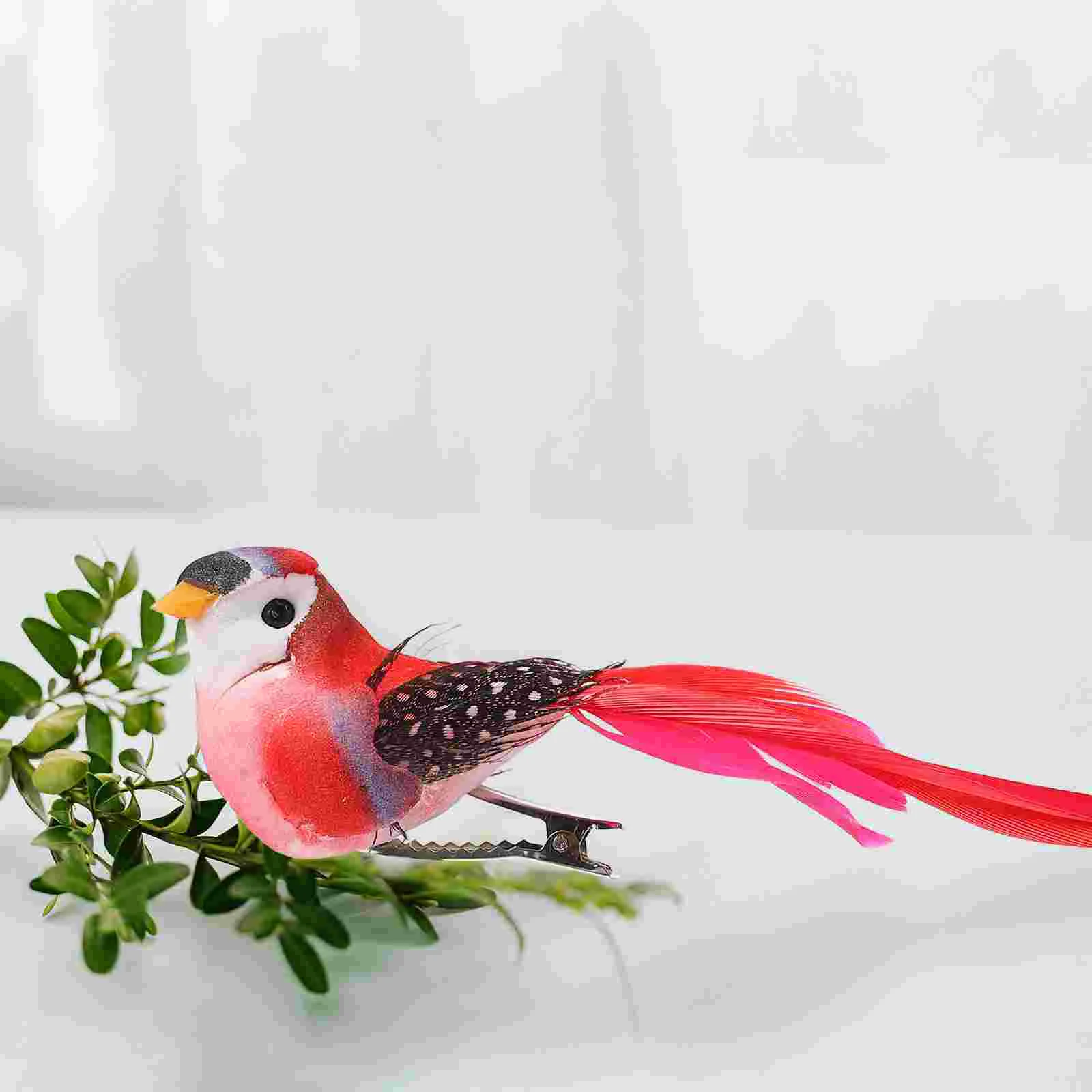 12 Pcs Artificial Birds Crafts Desk Topper Decorative Birds Garden Birds Cardinals Ornament