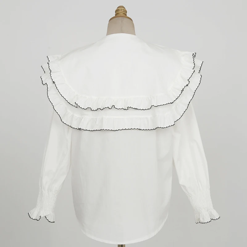 Блузка женская хлопковая с длинным рукавом на пуговицах | Женская одежда