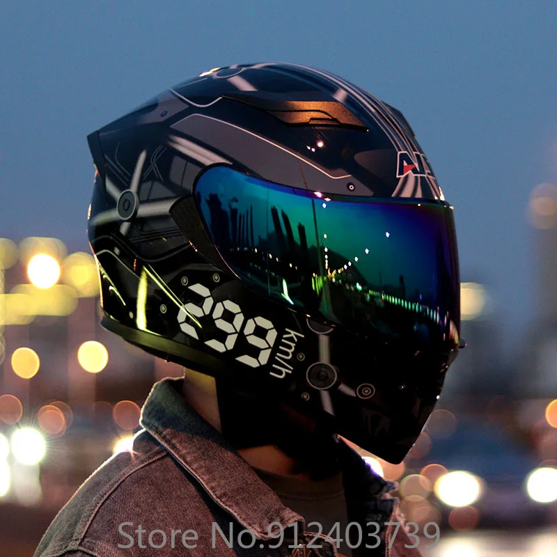

AIS Full Face Helmet Casco Moto Capacete Motorcycle Helmet Racing kask Casque Moto Kask Downhill DOT approved cafe racer helmet