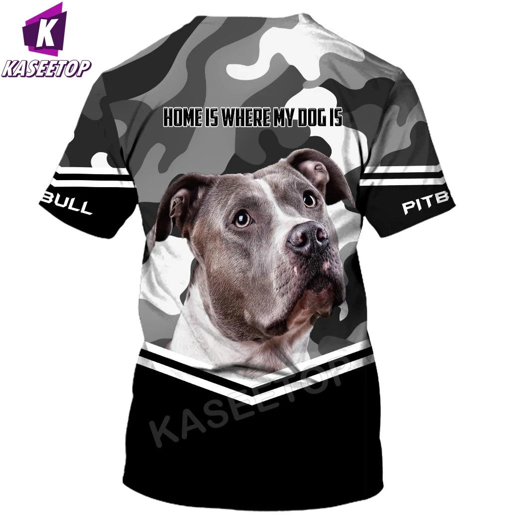 Футболка с 3D принтом собаки питбултерьера уличная одежда в стиле хип-хоп для