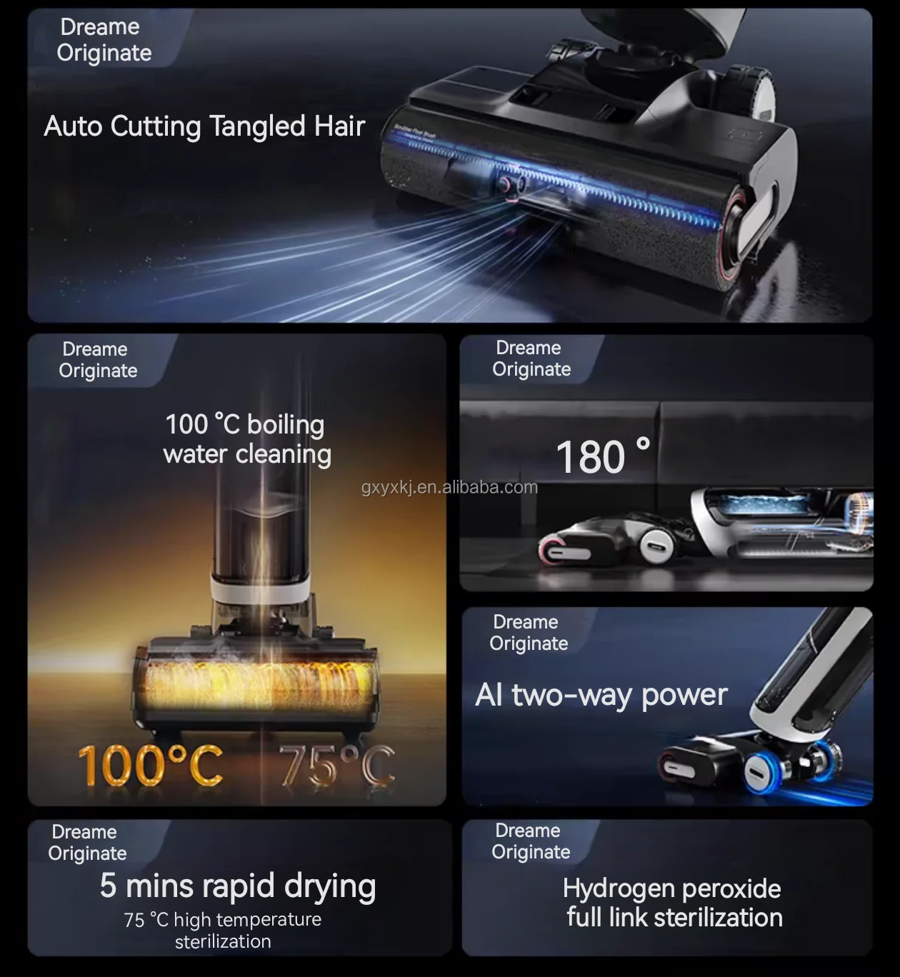 Smart Dreame H30 Сверхмощная швабра для сухой и влажной уборки Ручные вертикальные