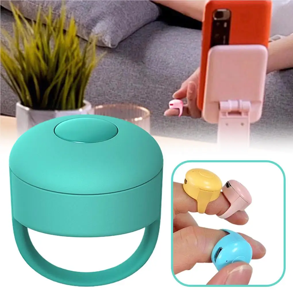 

Phone Video Controller Page Turner Fingertip Ring Portable Click Pink