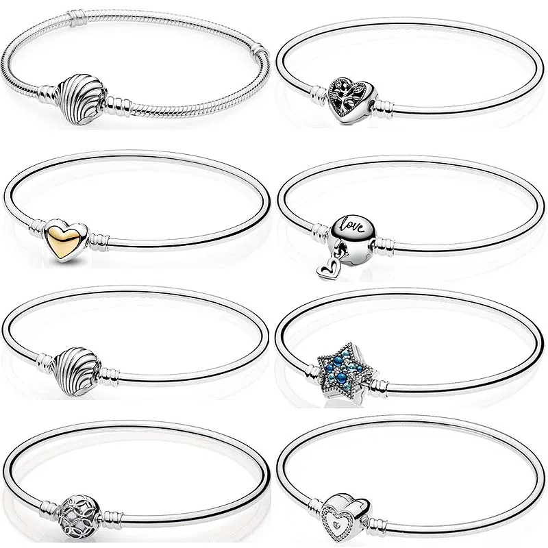 

Pattern Of Love Wishful Freehand Heart Seashell Star Clasp 925 Sterling Silver Bracelet Fit Europe Bangle Bead Charm Jewelry