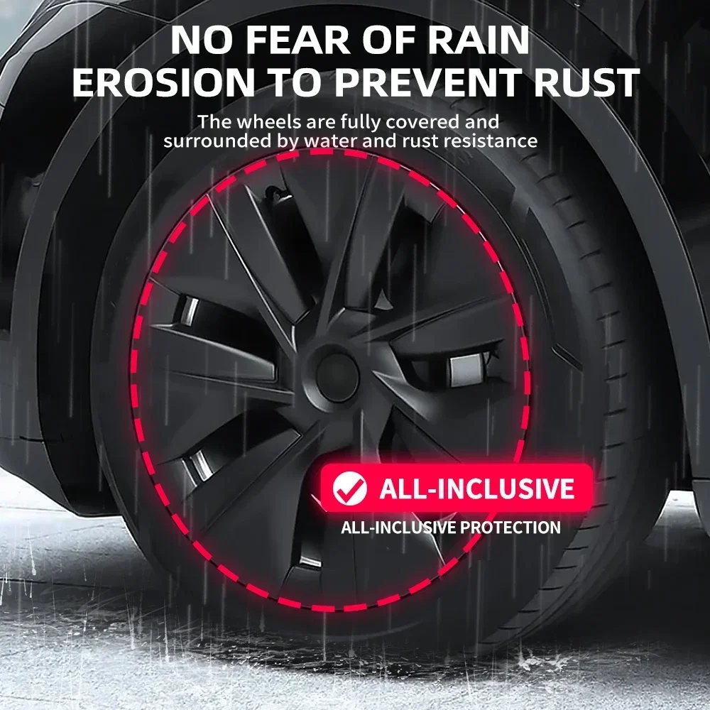 4 шт. 19-дюймовые колпаки для колес Tesla Model Y сменная крышка ступицы колеса полная