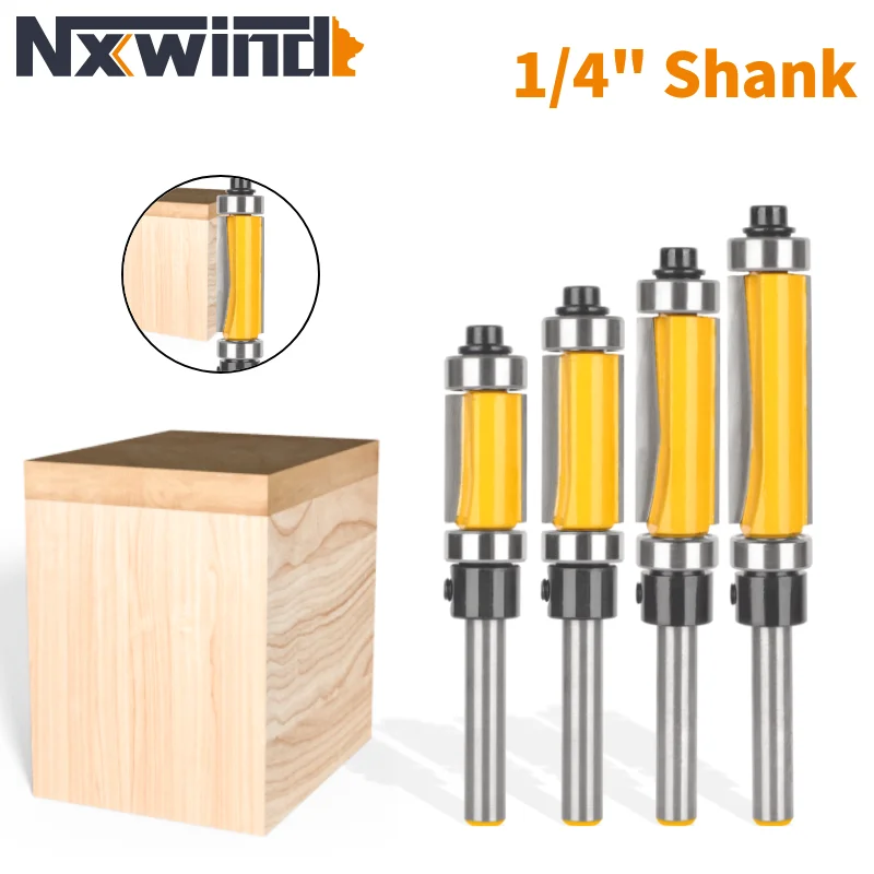 

NXWIND Flush Trim Bit With Double Bearing Router Bit Woodworking Milling Cutter For Wood Bit Face Mill Carbide Cutter End Mill