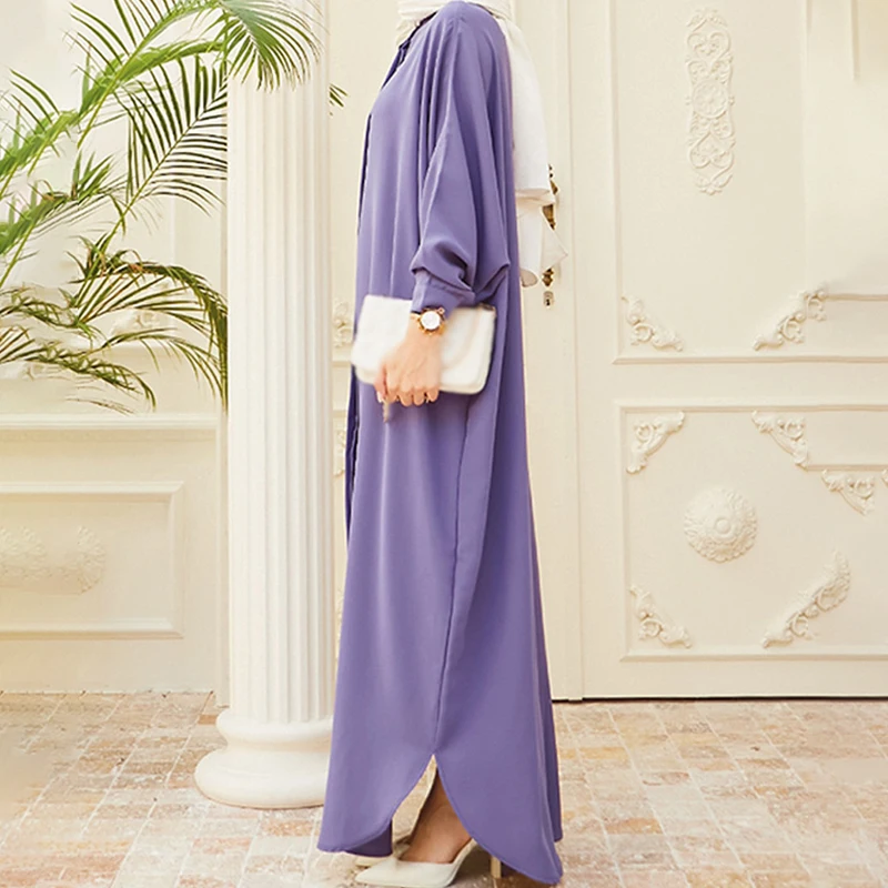 Women Muslim Dress Muslim Abaya Jilbab Kaftan Long Dress Dubai Cardigan Robe Batwing Sleeve Long Shirt Slamic Eid Dresses