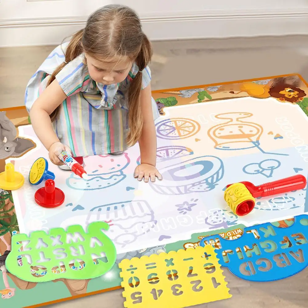 

Cool Magic Water Drawing Mat Coloring Doodle Mat Baby With 100x80cm Board Educational Toys Montessori Mat Painting U5x5