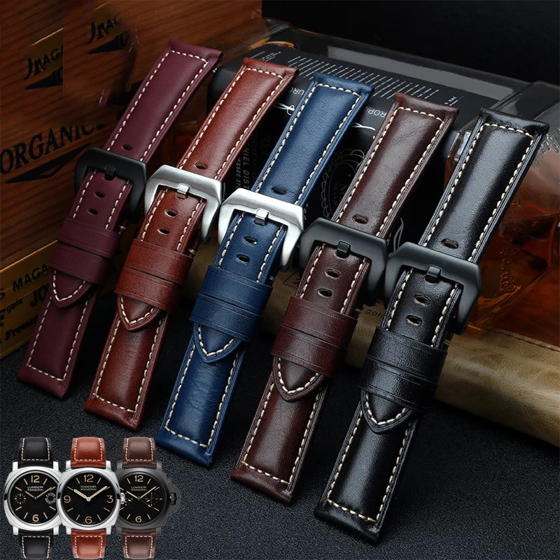 Ремешок из воловьей кожи для Panerai PAM441 386 111 аксессуары часов сменный Браслет