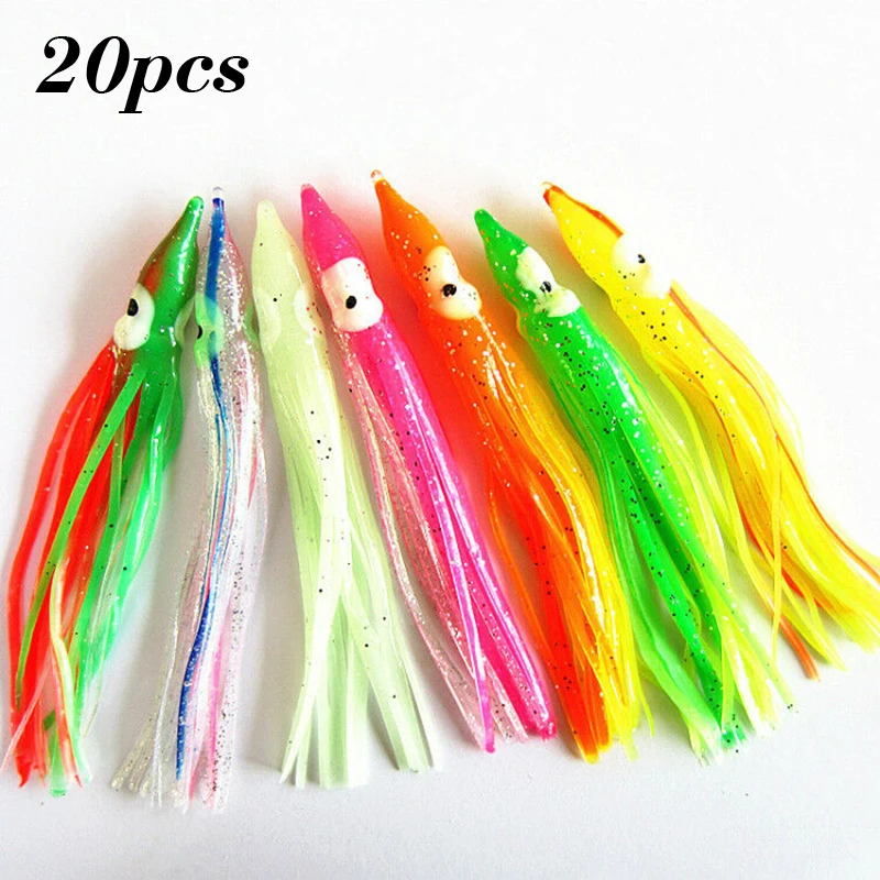 

Mixed Color Soft PVC Bait Squid Skirt Bionic Bait Fishing Gear Sea Fishing Octopus Bait Line Skirt Artificial Bait Accessories