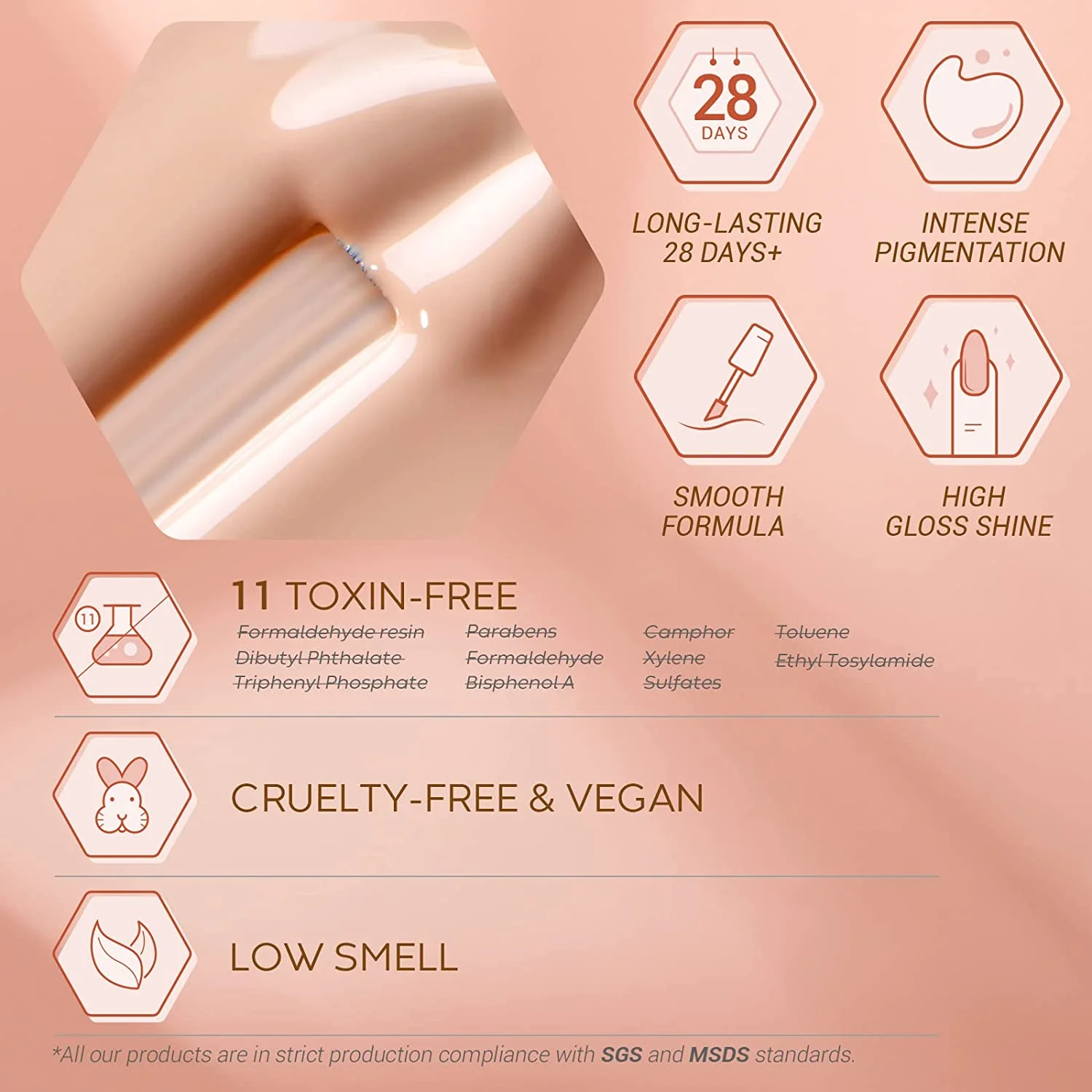 Гель-лак для ногтей Modelones 6 шт./коркор. серия розовых цветов маникюр верхнее