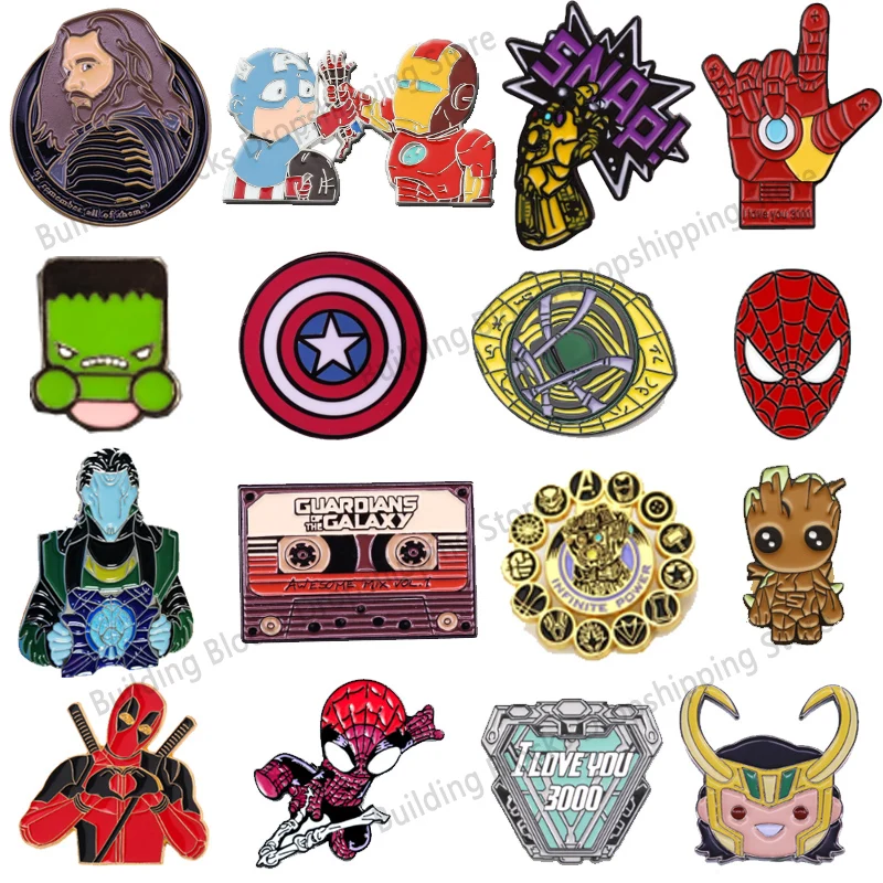 

Disney Marvel Enamel Brooches Movie Pins for Backpack Clothing Decoration Badge Jewelry Gift Accessories