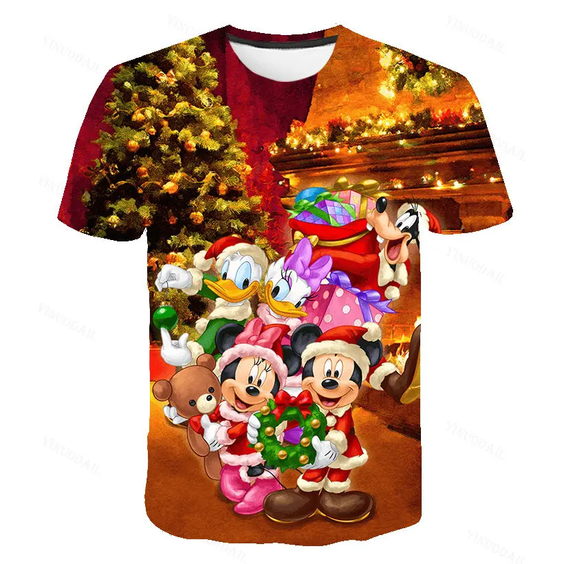 

Boys Girls Kawaii Mickey Mouse T-shirts Children Cartoon Print T Shirts Summer Short Sleeves Disney Series Tops Tees 1-14 Years