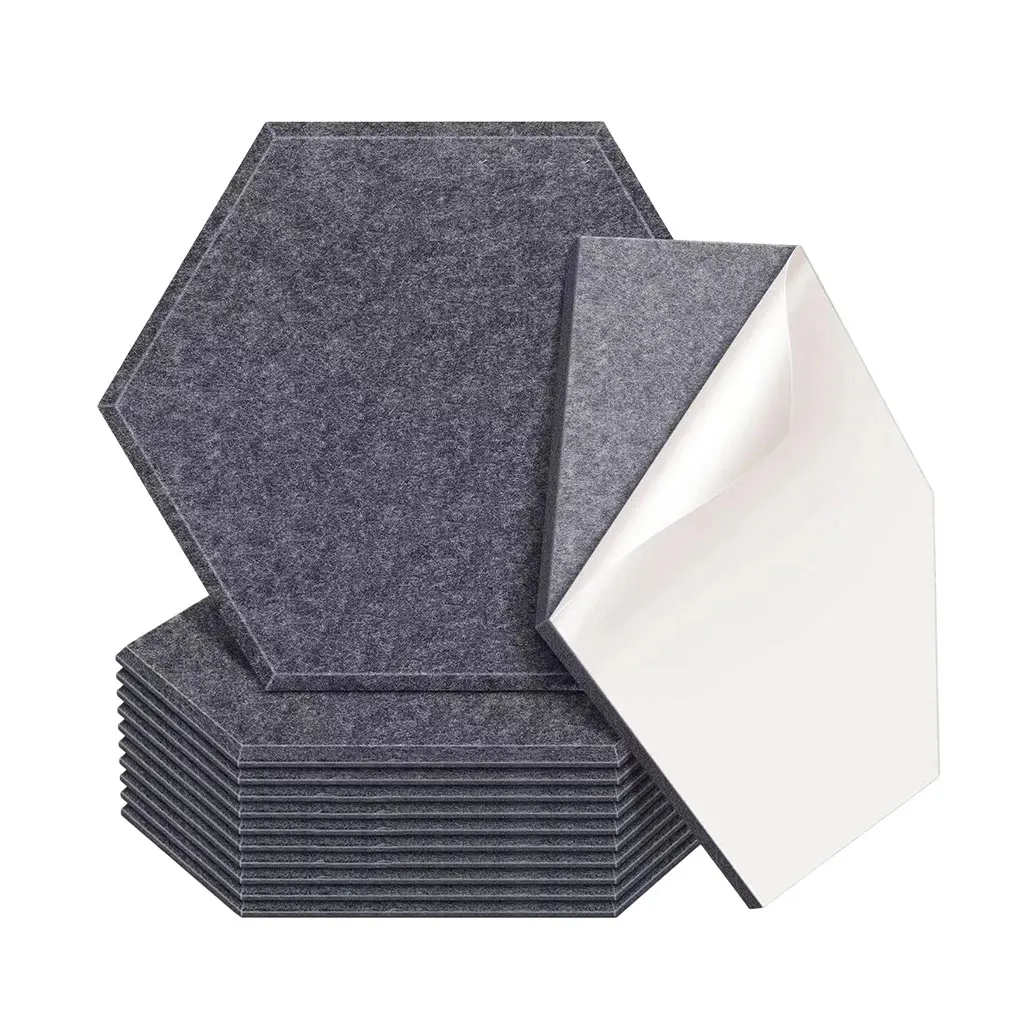 

12pack/lot Hexagonal Self-adhesive Acoustic Panels Durable And Reliable Panels Sound Wall Easy To Operate