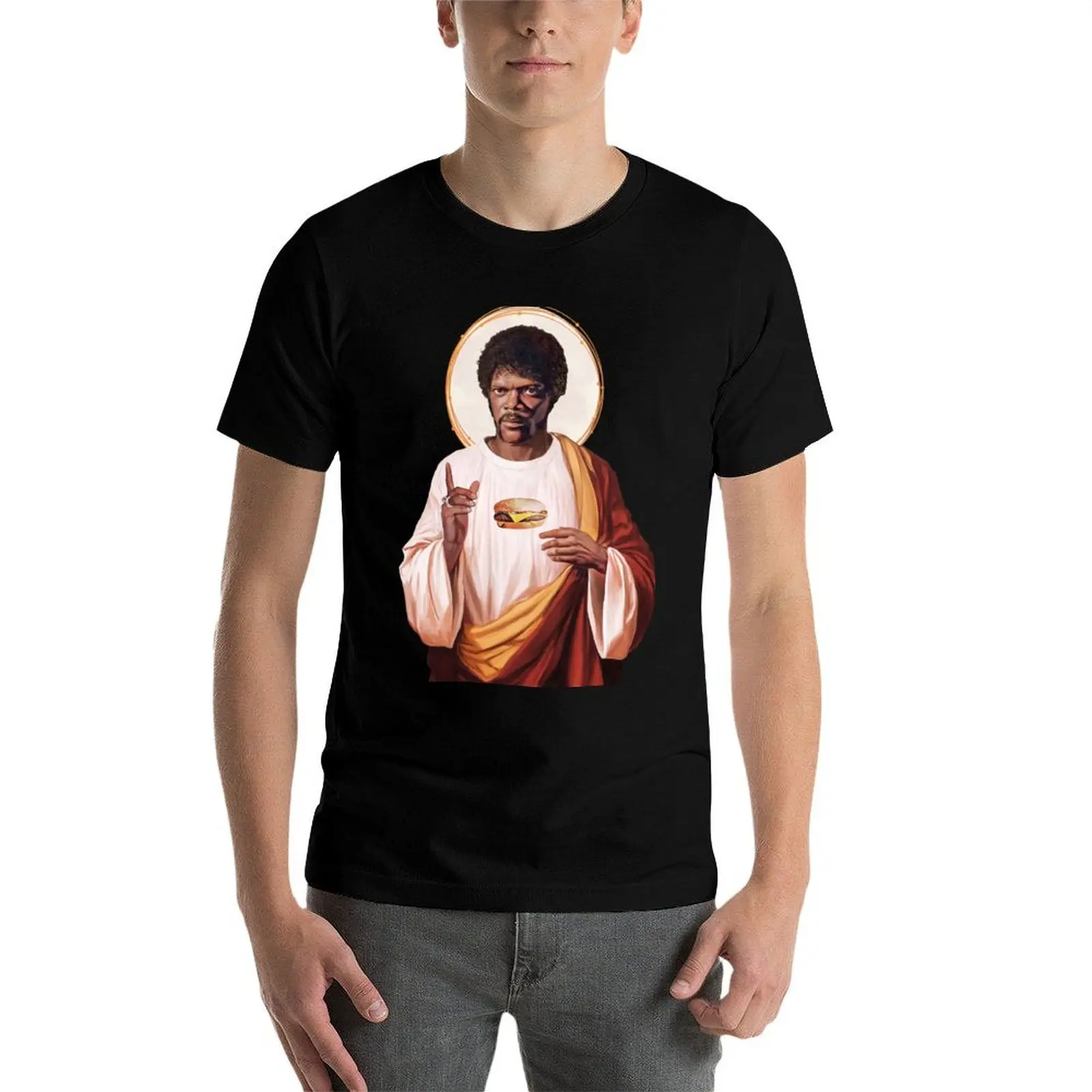 Фото Футболка Saint Jules Winnfield, мужские футболки с графическим принтом, мужские футболки с аниме-принтом, мужская футболка №3
