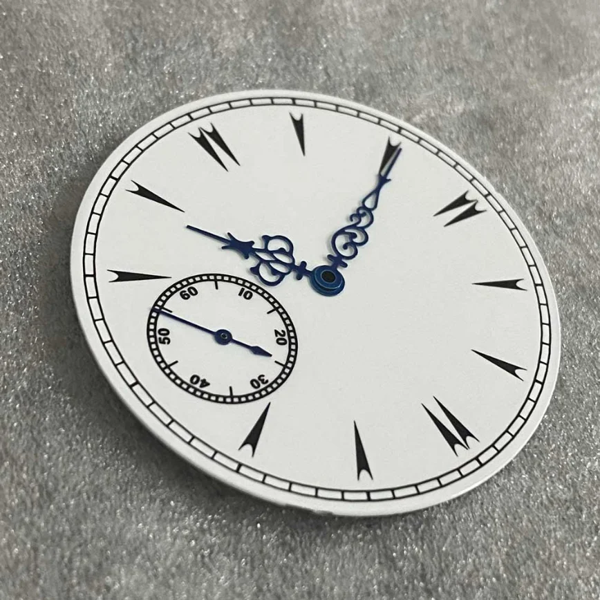 38.8 Mm Watch Dial + Watch Hands Without Luminous Enameled White Dial To Fit ETA 6497 and ST3600 Movements Watch Accessories