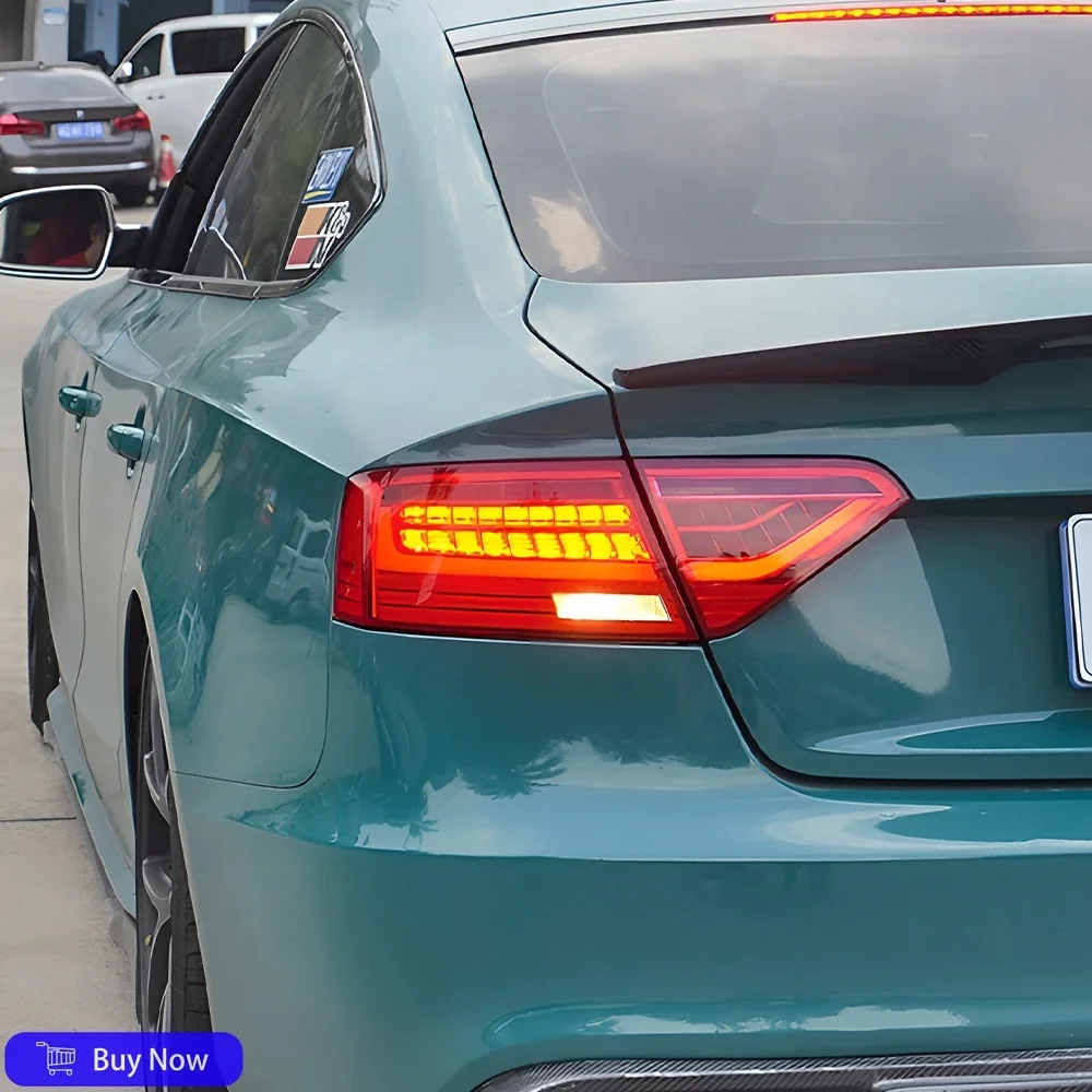Фото Автомобильные задние фонари для Audi A5 2008-2016, обновленный стиль, чешуя дракона, Стайлинг, светодиодные задние фонари в сборе, аксессуары для указателей поворота №5