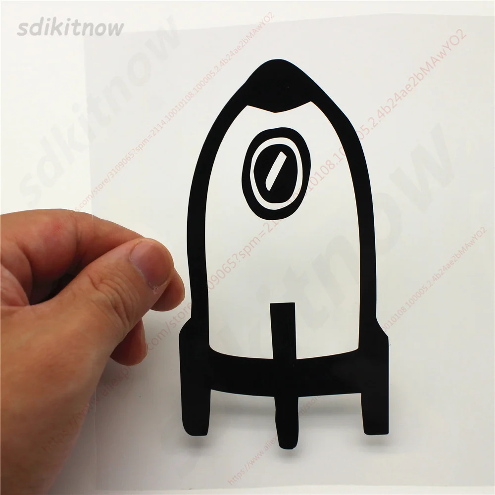 

Наклейка с изображением маленькой ракеты космической станции, Виниловая наклейка на дверь автомобиля, окно, Украшение стен, аксессуары для ...