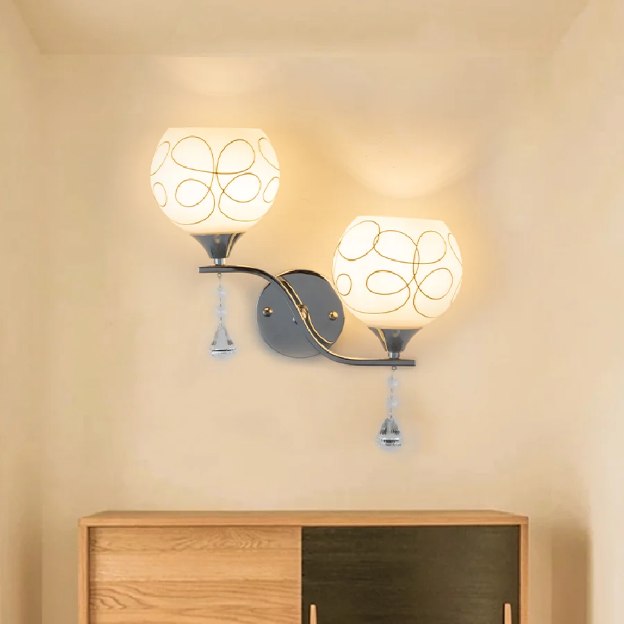 

Нордическая светодиодная Хрустальная настенная лампа с абажуром, современная простая настенная лампа для спальни, гостиной, коридора, внутреннее украшение