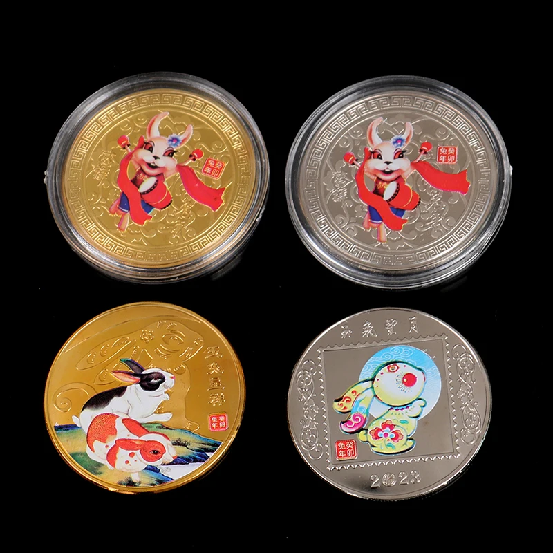 

Коллекционные монеты в виде китайского кролика 2023 год зодиака памятные поделки коллекционные монеты новогодний декоративный подарок