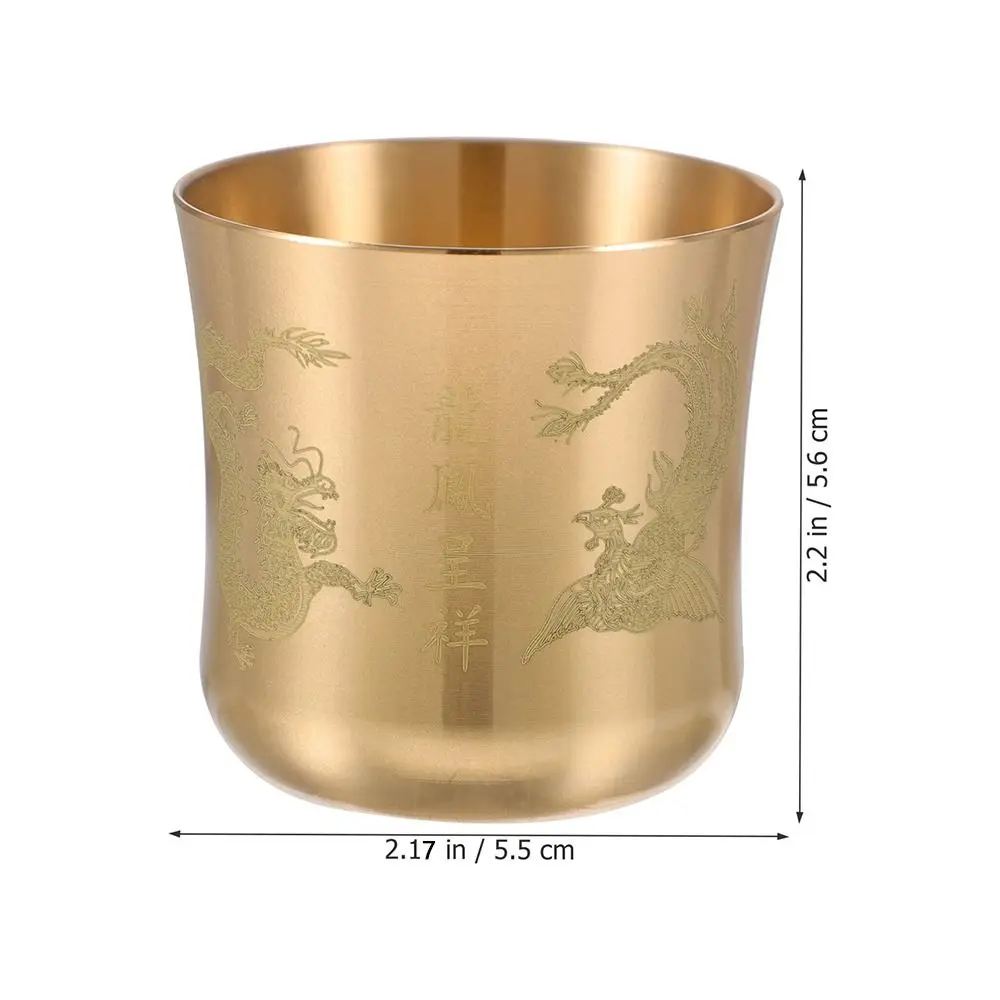Латунная латунная чашка для вина золотая лазерная гравировка бокал без ножки с