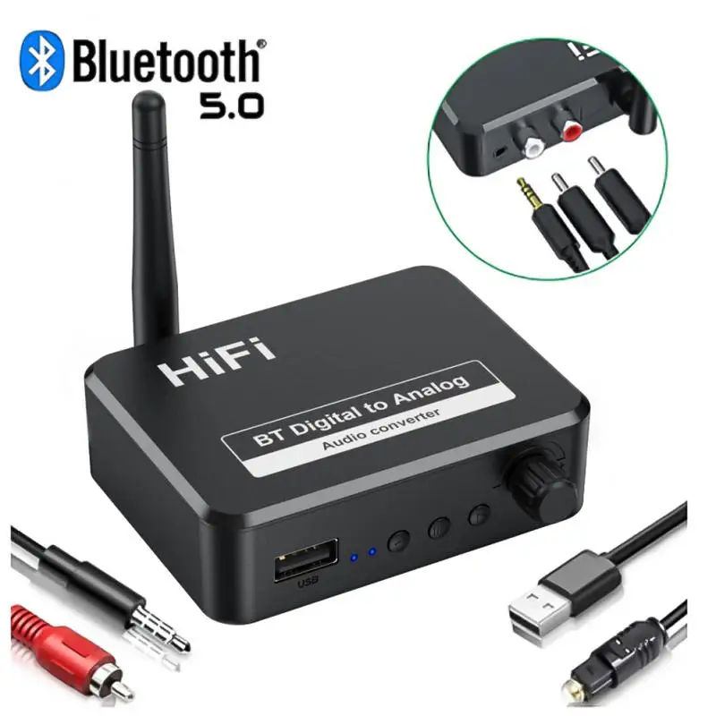 Приемник Bluetooth 5 1 U-диск цифро-аналоговый аудиопреобразователь Spdif из оптического