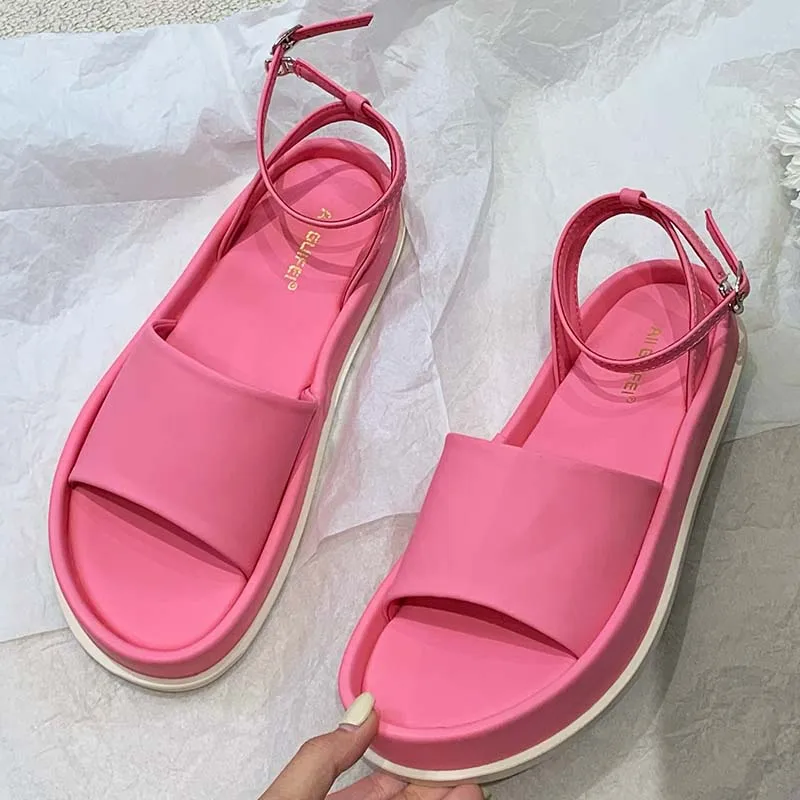 

Lady Summer Fashion New 2022 Women Sandals Female Slides Buckle Strap Luxury Ladies Sandals Slippers Flat With Shoes Flip Flops