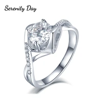 serenity day 925 sterling silver ring set inlaid 1 carat 6 5mm moissanite diamond heart ring female classic wholesale jewellery